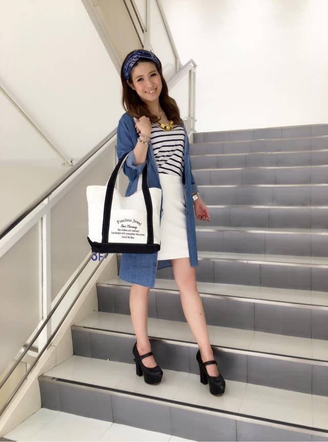 ダンガリーシャツボーダーインナーset♡♡てんちょ