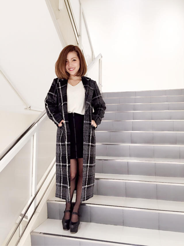 チェックロングコート♡おさぴ