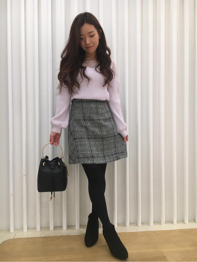 チェック柄台形スカート♡あずさ