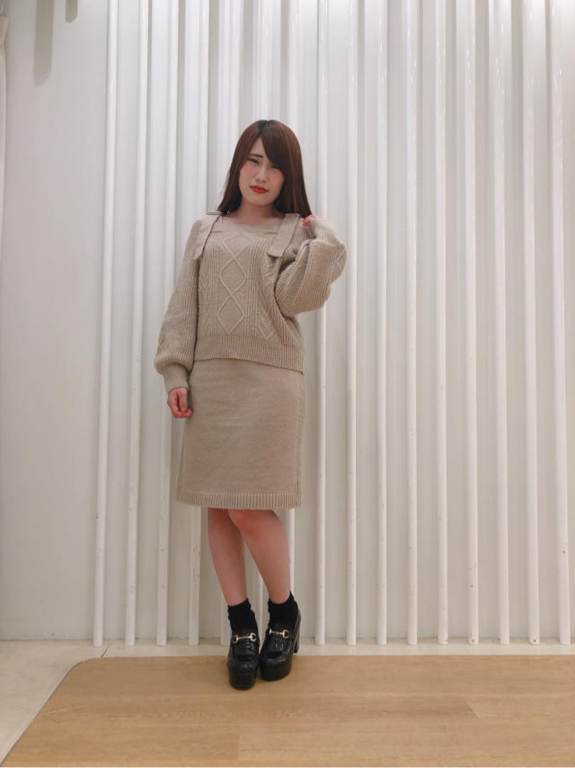 肩ベルト付きニットアップ♡