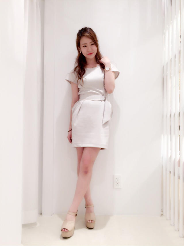 リボン付きタックワンピース♡あやな